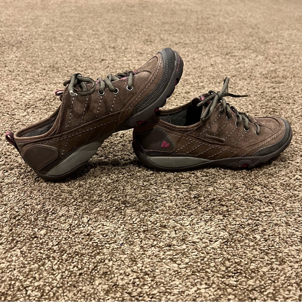 MERRELL Mimosa Lace Merrell Stone Brown women’s size 5 hiking shoes J55848 EUC
